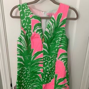 Lilly Pulitzer Pink and Green Pineapple sheath dress size 6